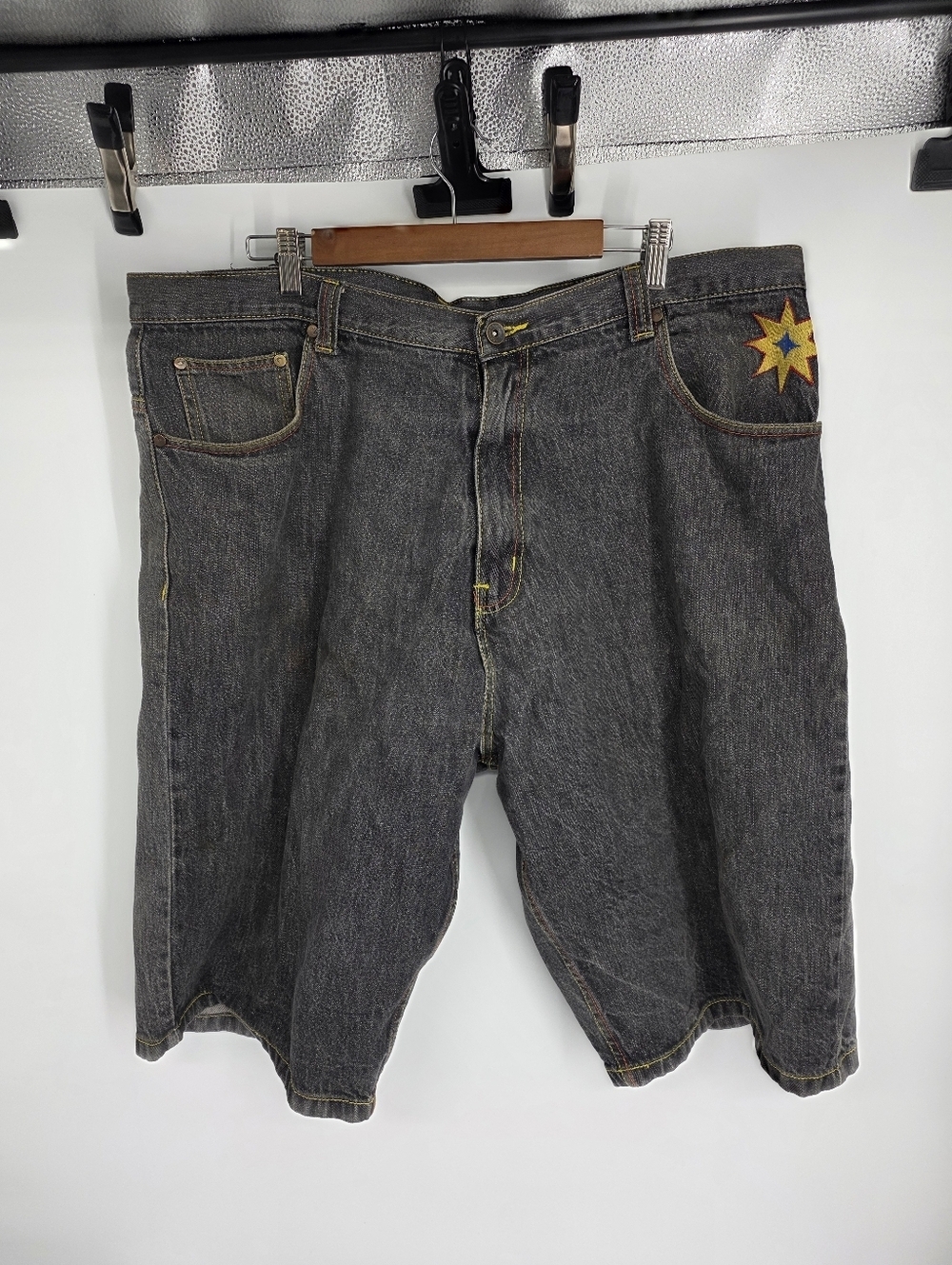 Vintage COOGI Denim Shorts Mens 42 Baggy Jorts Embroidered Y2K Hip Hop Skater 90